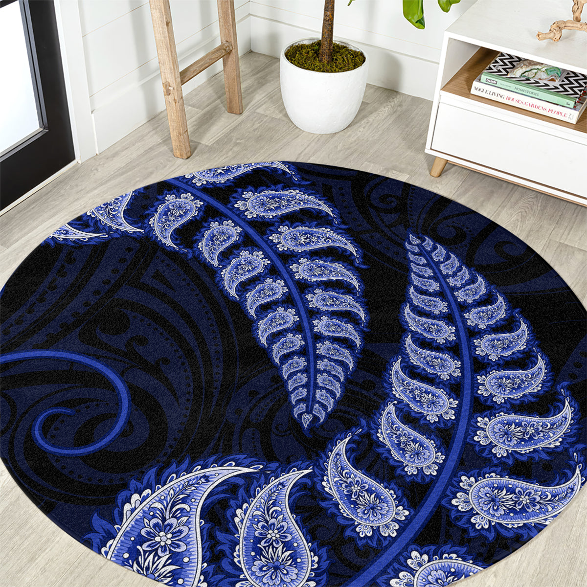 blue-new-zealand-paisley-silver-fern-round-carpet-aotearoa-maori