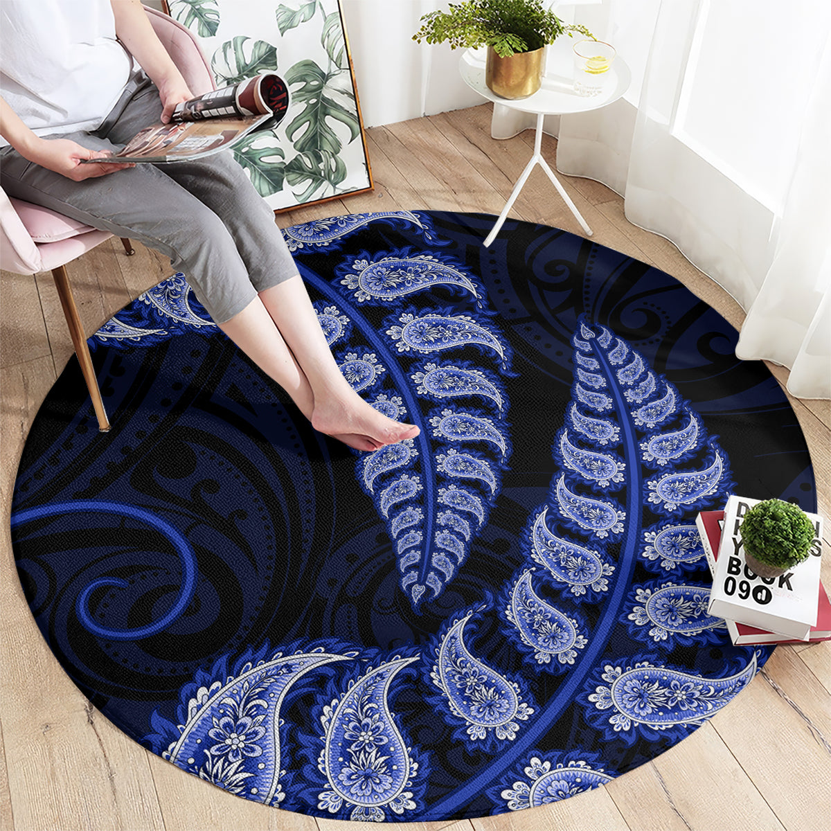 blue-new-zealand-paisley-silver-fern-round-carpet-aotearoa-maori