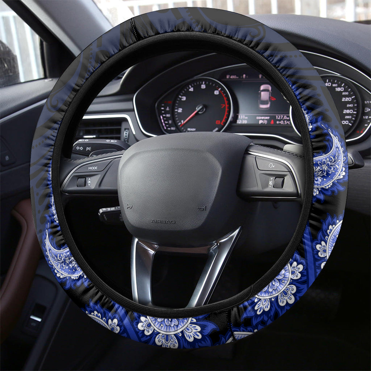 blue-new-zealand-paisley-silver-fern-steering-wheel-cover-aotearoa-maori