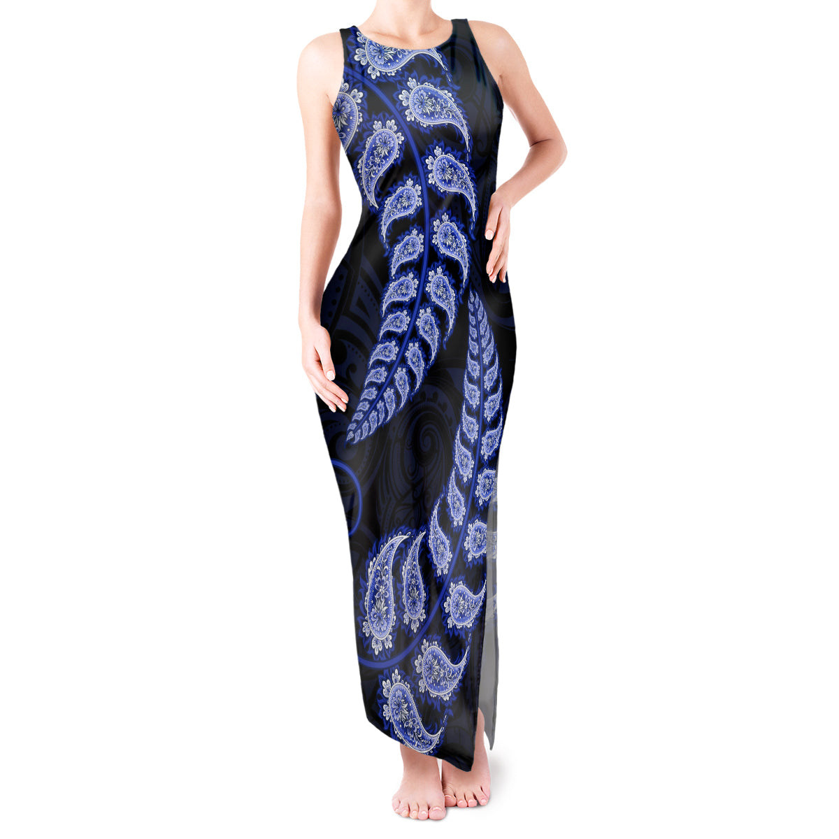 blue-new-zealand-paisley-silver-fern-tank-maxi-dress-aotearoa-maori