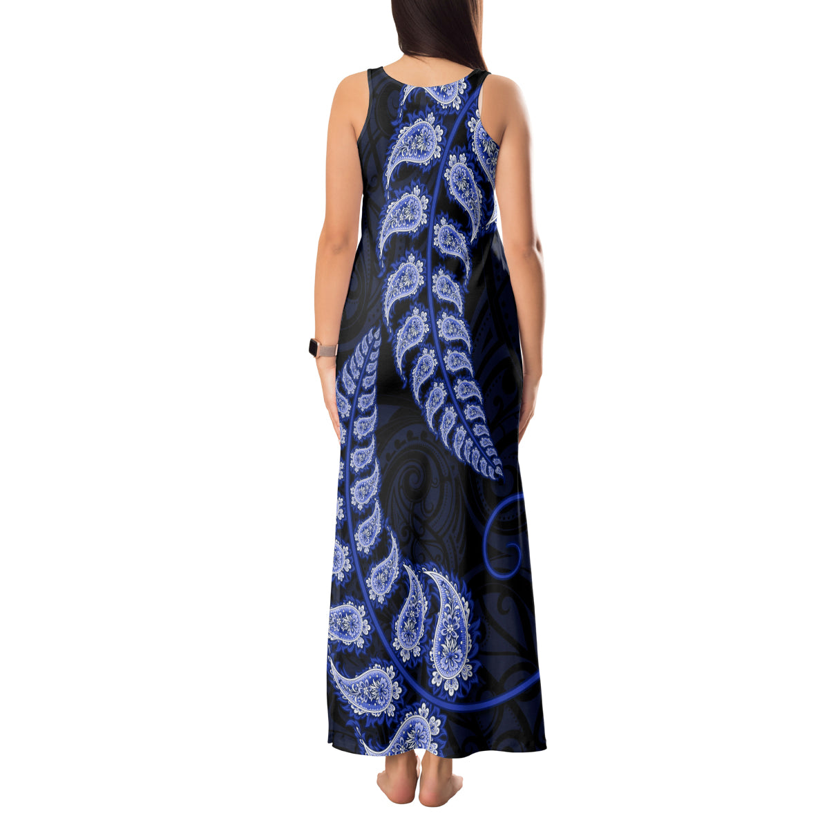 blue-new-zealand-paisley-silver-fern-tank-maxi-dress-aotearoa-maori