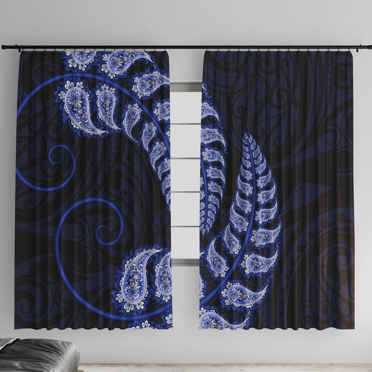 blue-new-zealand-paisley-silver-fern-window-curtain-aotearoa-maori