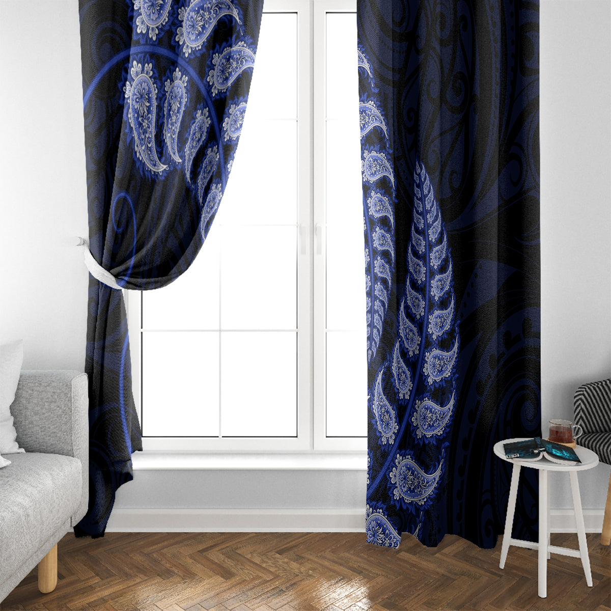 blue-new-zealand-paisley-silver-fern-window-curtain-aotearoa-maori