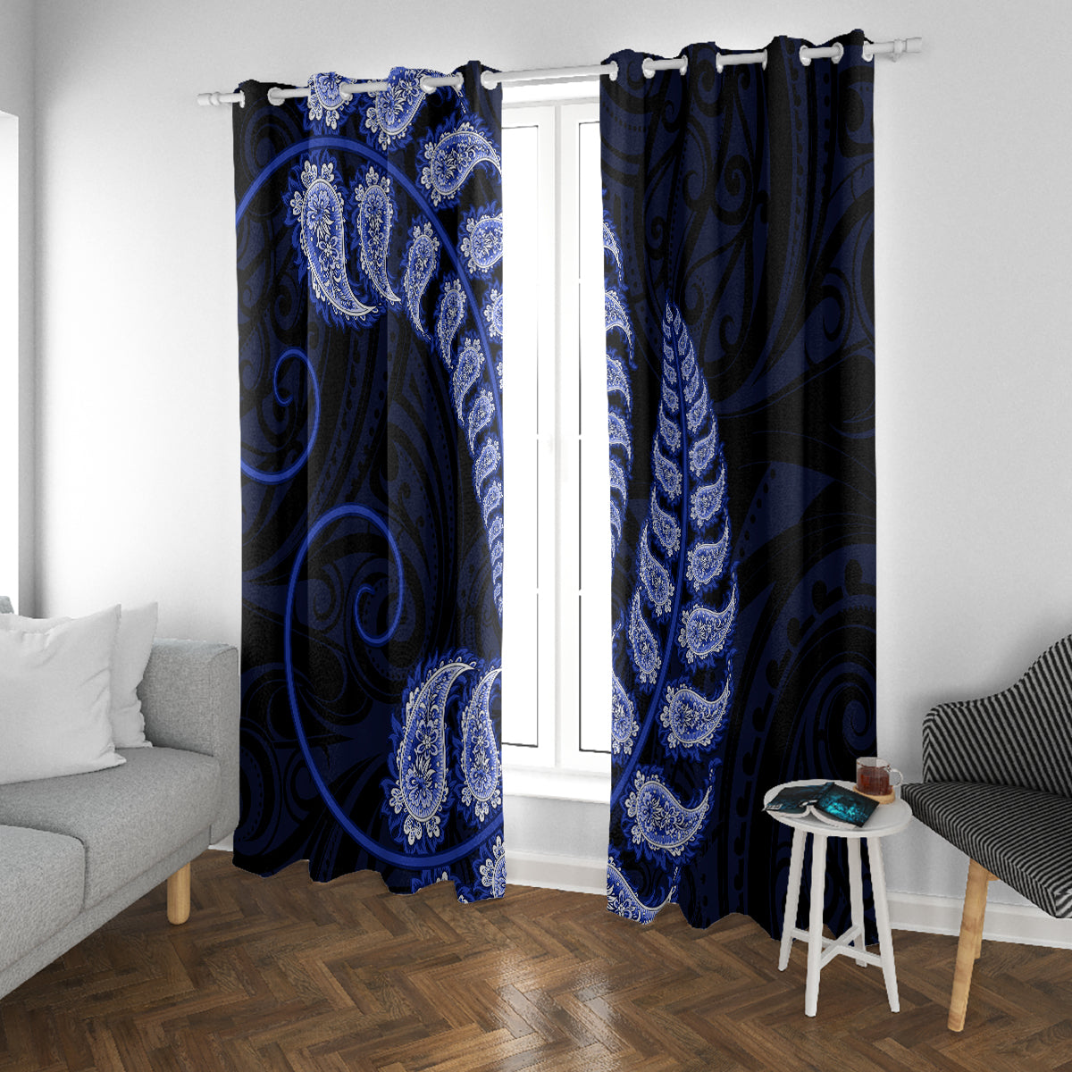 blue-new-zealand-paisley-silver-fern-window-curtain-aotearoa-maori