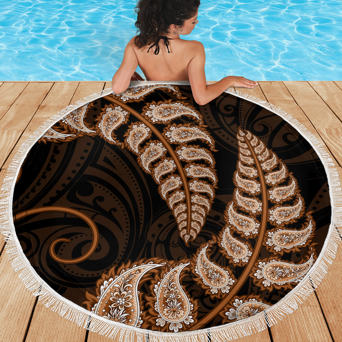 brown-new-zealand-paisley-silver-fern-beach-blanket-aotearoa-maori