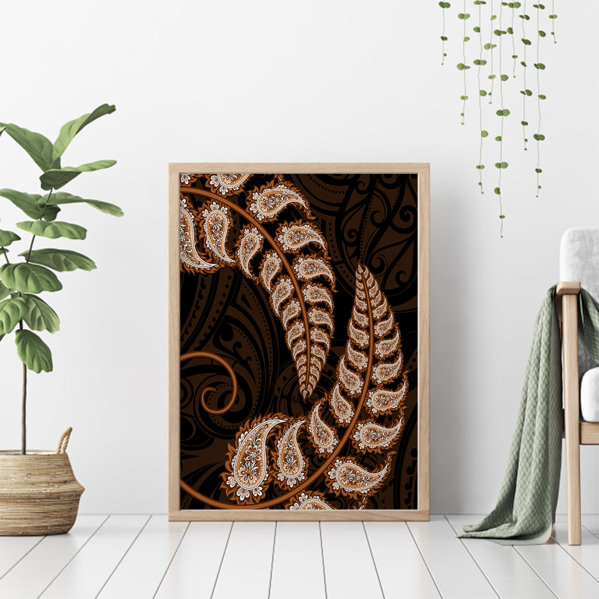 brown-new-zealand-paisley-silver-fern-canvas-wall-art-aotearoa-maori