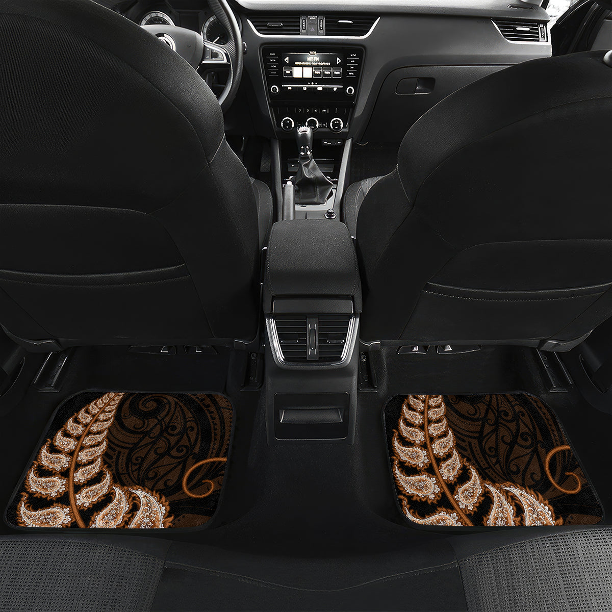 brown-new-zealand-paisley-silver-fern-car-mats-aotearoa-maori