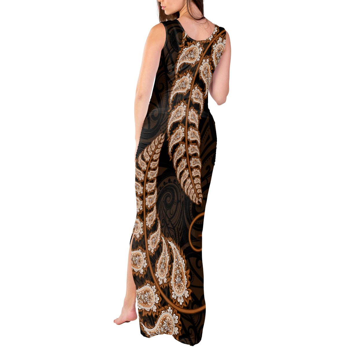 brown-new-zealand-paisley-silver-fern-tank-maxi-dress-aotearoa-maori