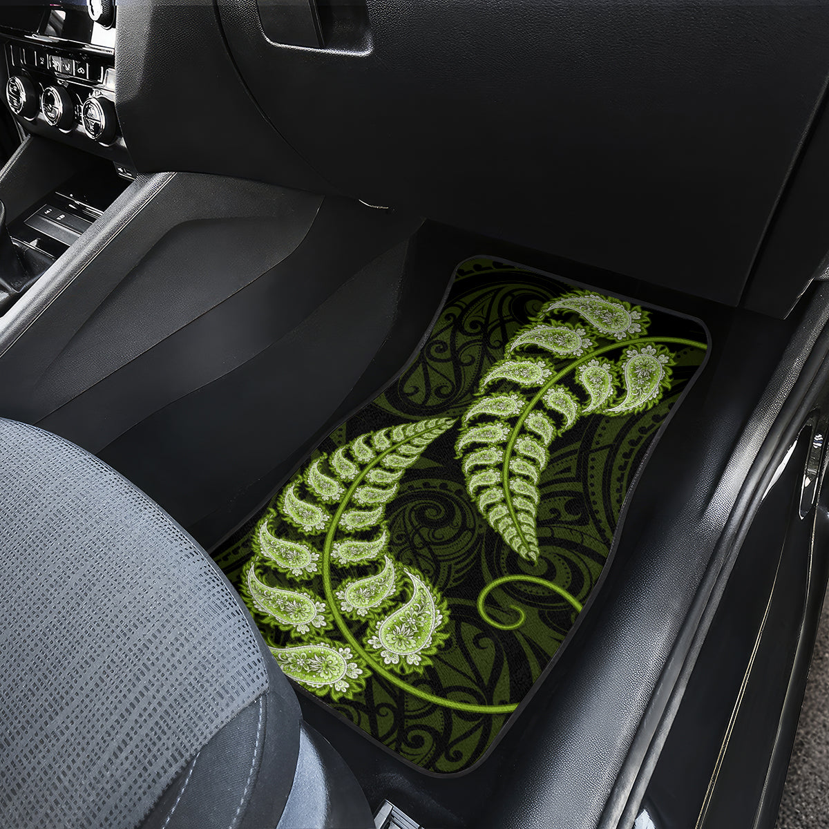 green-new-zealand-paisley-silver-fern-car-mats-aotearoa-maori