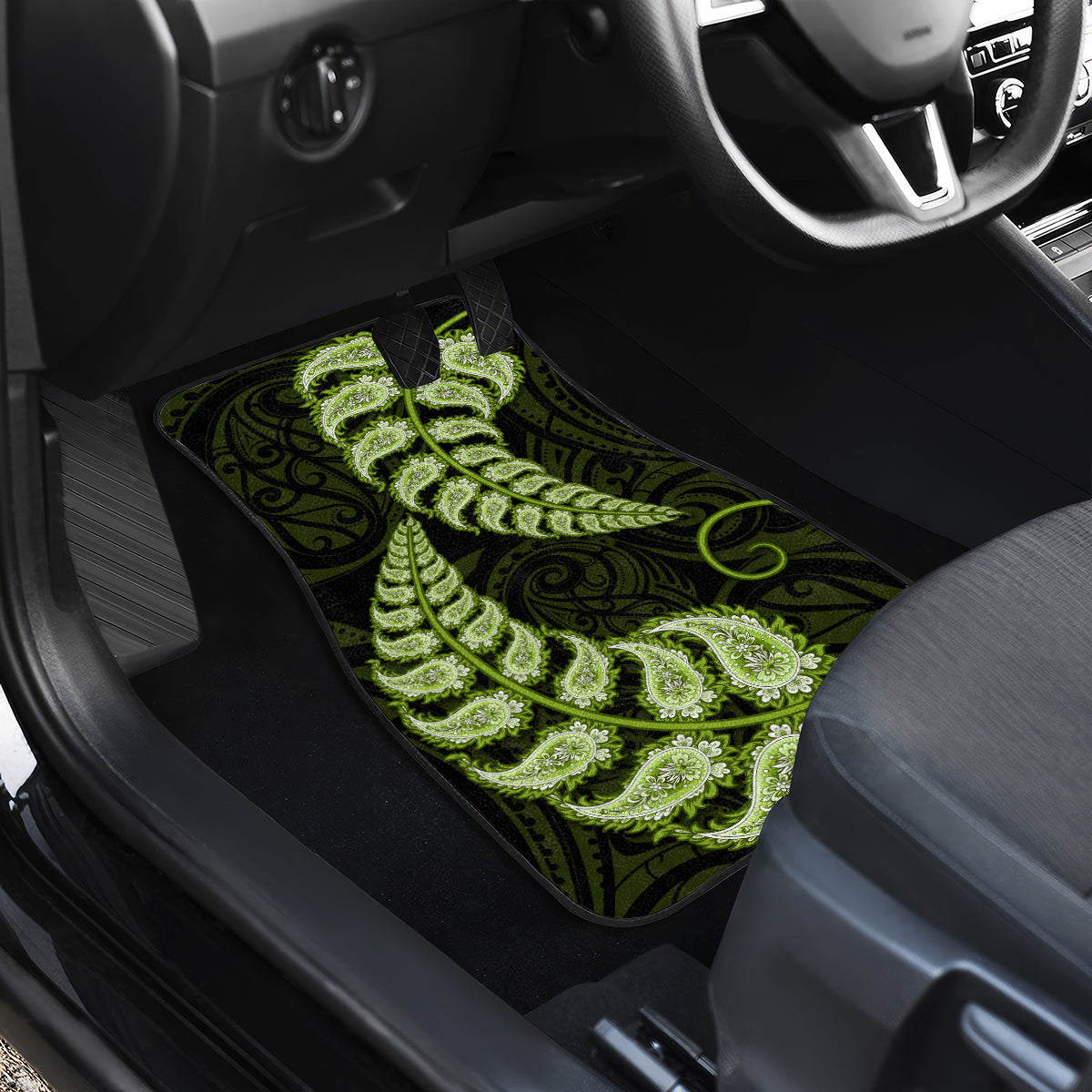 green-new-zealand-paisley-silver-fern-car-mats-aotearoa-maori