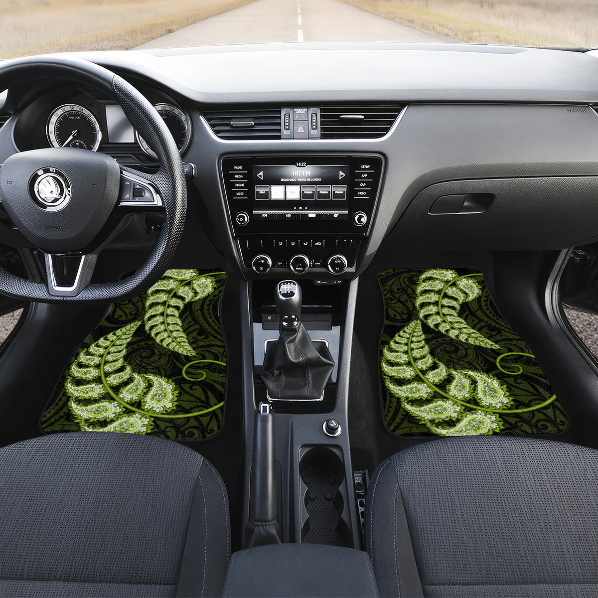 green-new-zealand-paisley-silver-fern-car-mats-aotearoa-maori