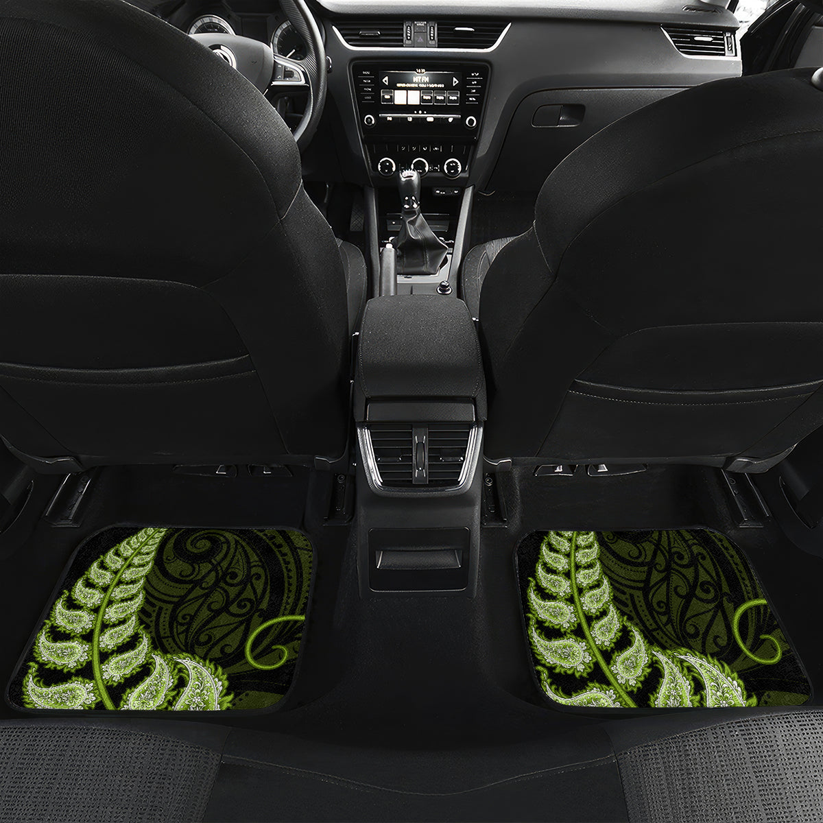 green-new-zealand-paisley-silver-fern-car-mats-aotearoa-maori