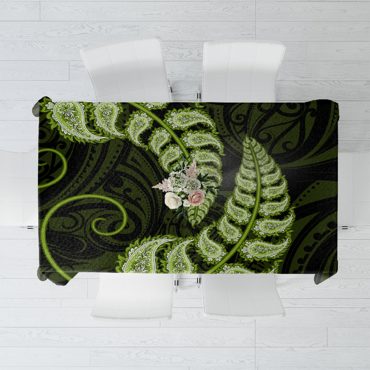 green-new-zealand-paisley-silver-fern-tablecloth-aotearoa-maori