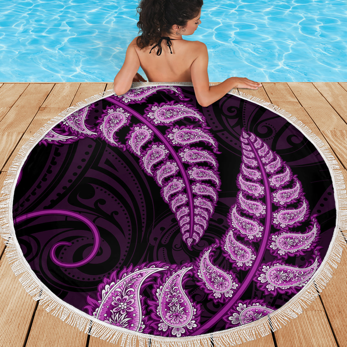 purple-new-zealand-paisley-silver-fern-beach-blanket-aotearoa-maori