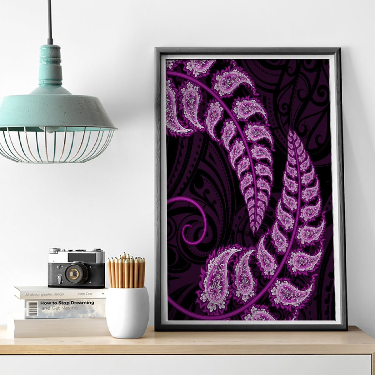 purple-new-zealand-paisley-silver-fern-canvas-wall-art-aotearoa-maori