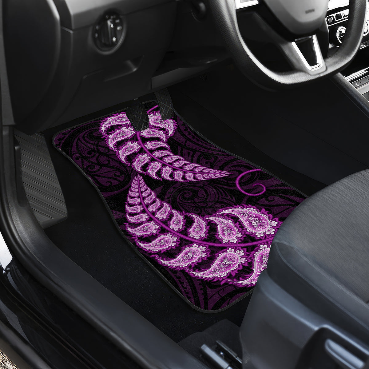 purple-new-zealand-paisley-silver-fern-car-mats-aotearoa-maori