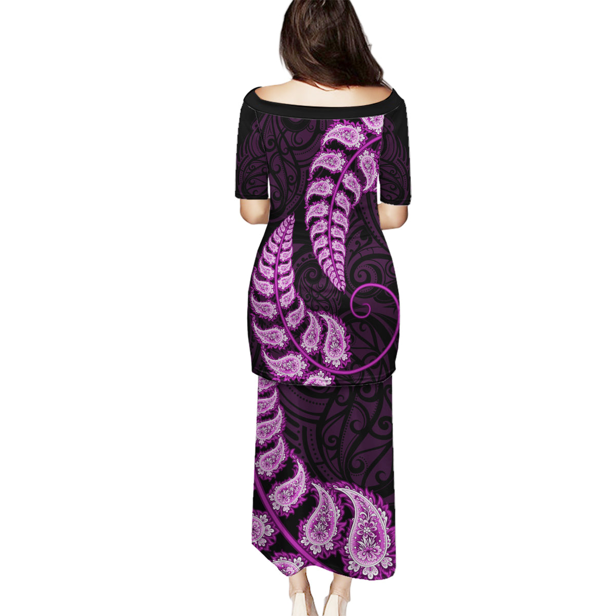 purple-new-zealand-paisley-silver-fern-family-matching-puletasi-dress-and-hawaiian-shirt-aotearoa-maori