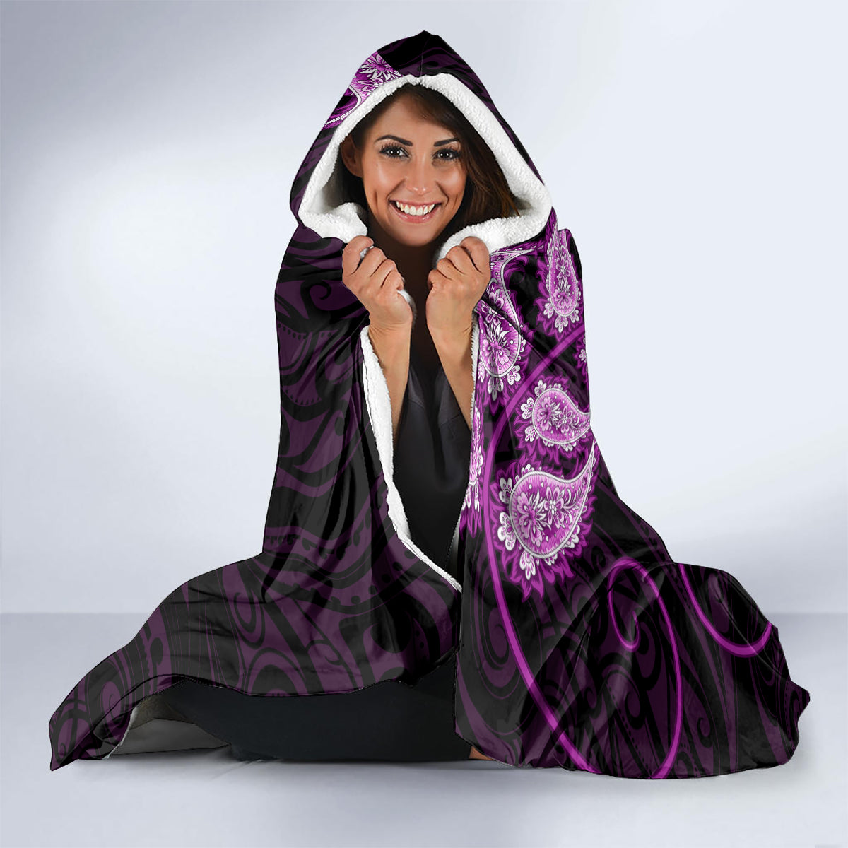 purple-new-zealand-paisley-silver-fern-hooded-blanket-aotearoa-maori