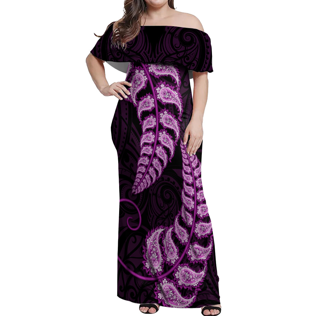 purple-new-zealand-paisley-silver-fern-off-shoulder-maxi-dress-aotearoa-maori