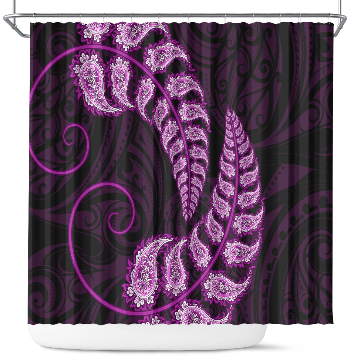 purple-new-zealand-paisley-silver-fern-shower-curtain-aotearoa-maori