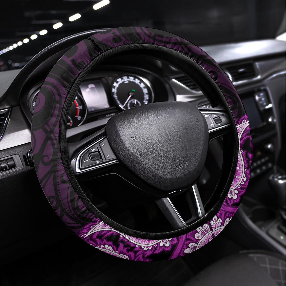 purple-new-zealand-paisley-silver-fern-steering-wheel-cover-aotearoa-maori