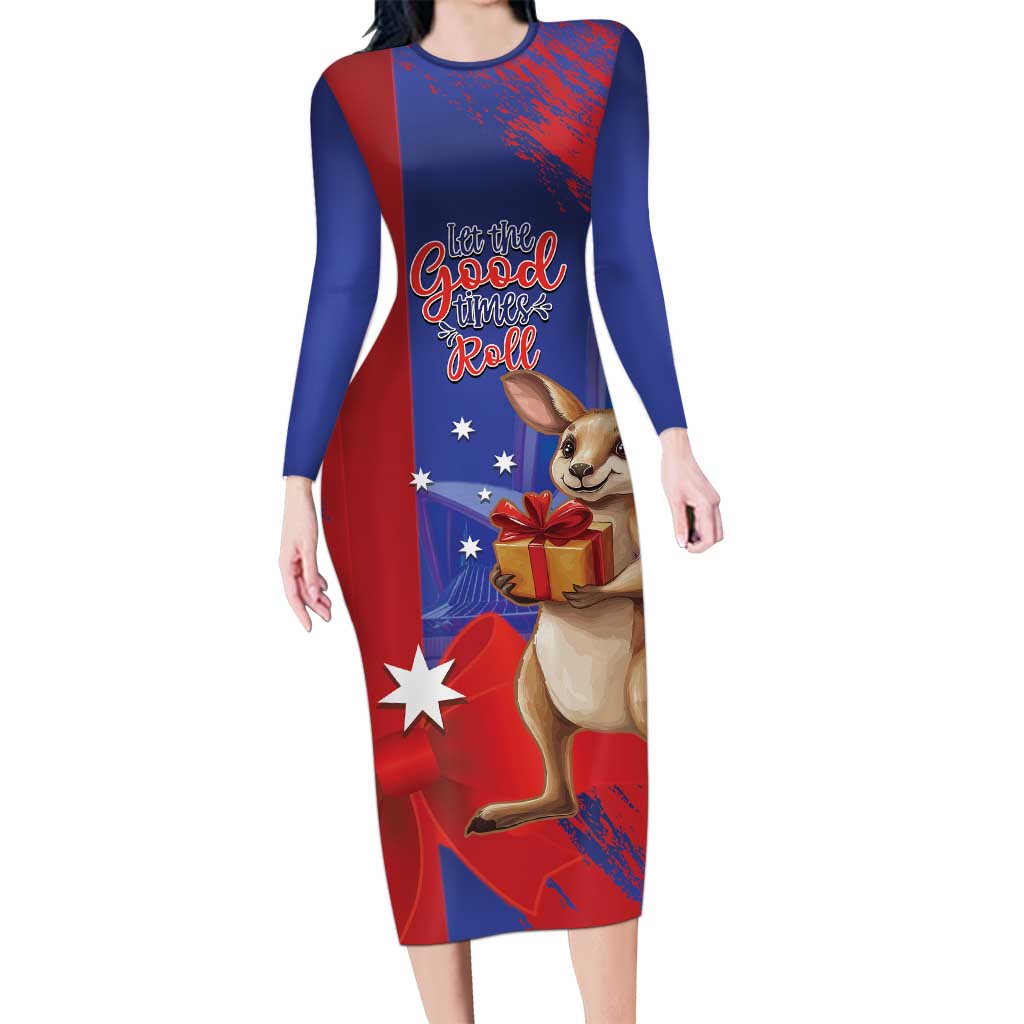 Happy Boxing Day Australia Family Matching Long Sleeve Bodycon Dress and Hawaiian Shirt Let The Good Time Roll!