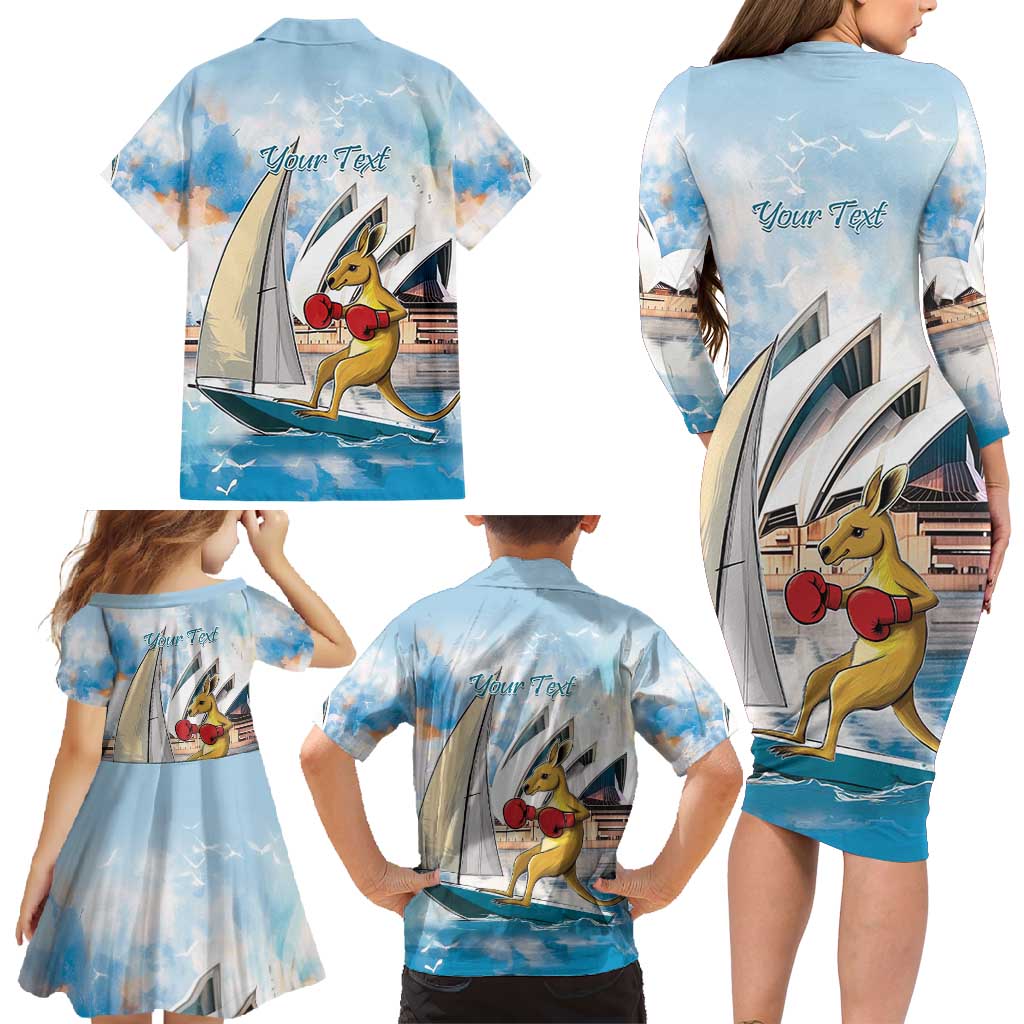 Personalised Australia Sailing Family Matching Long Sleeve Bodycon Dress and Hawaiian Shirt Life Is Better On A Boat