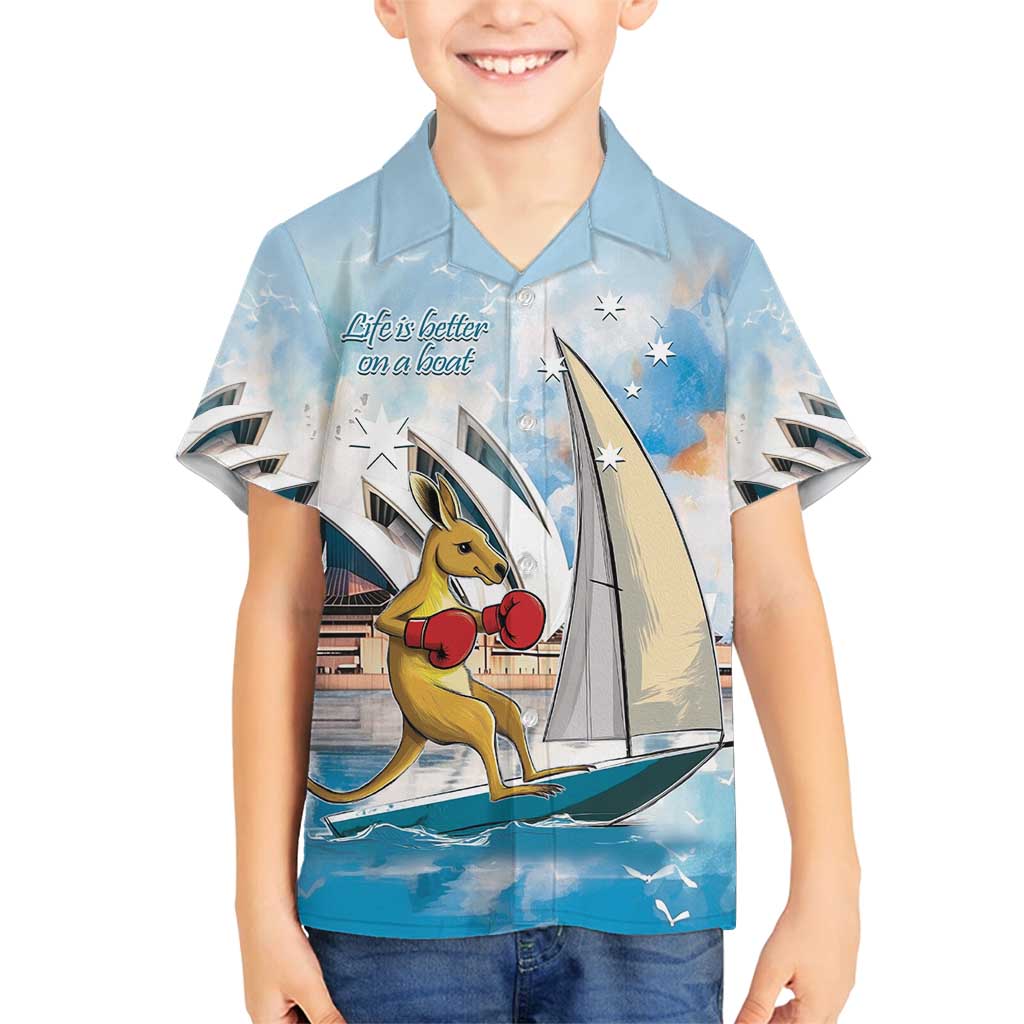 Personalised Australia Sailing Family Matching Long Sleeve Bodycon Dress and Hawaiian Shirt Life Is Better On A Boat