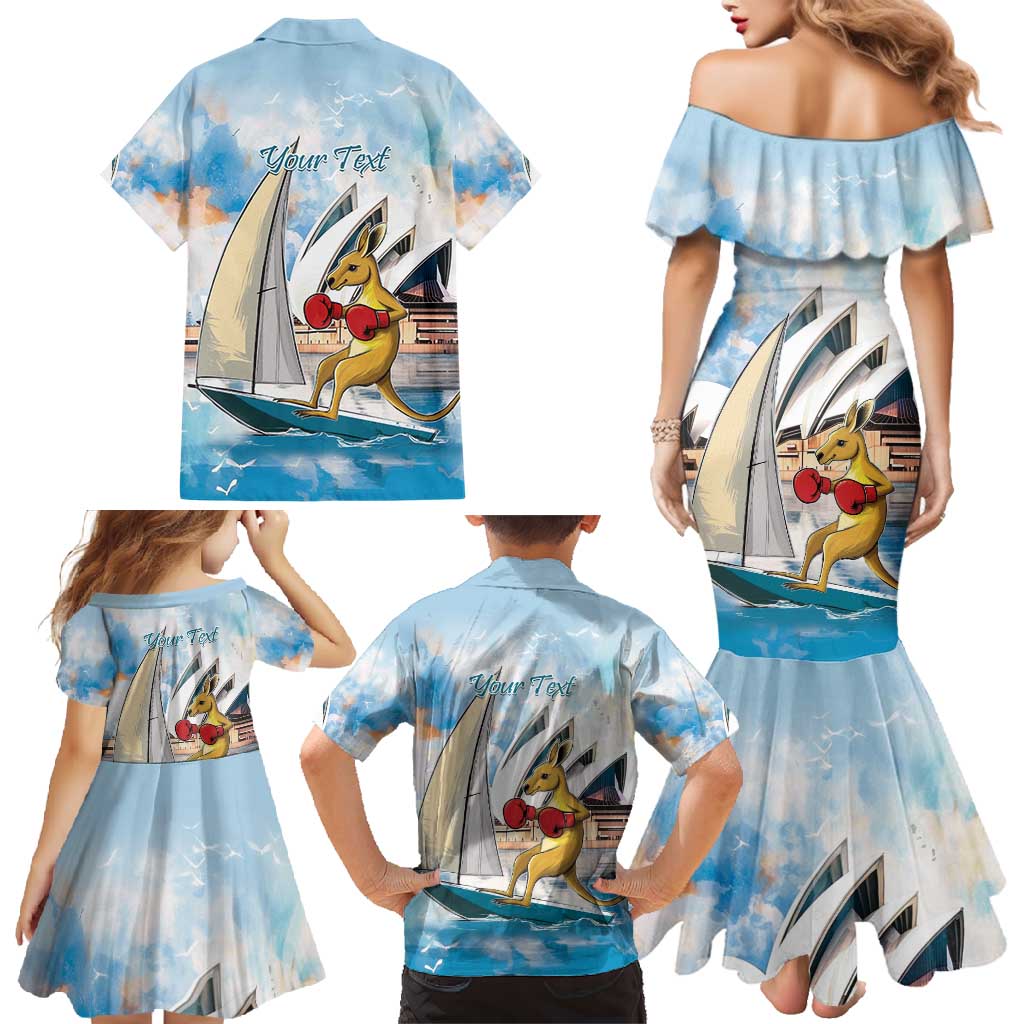 Personalised Australia Sailing Family Matching Mermaid Dress and Hawaiian Shirt Life Is Better On A Boat