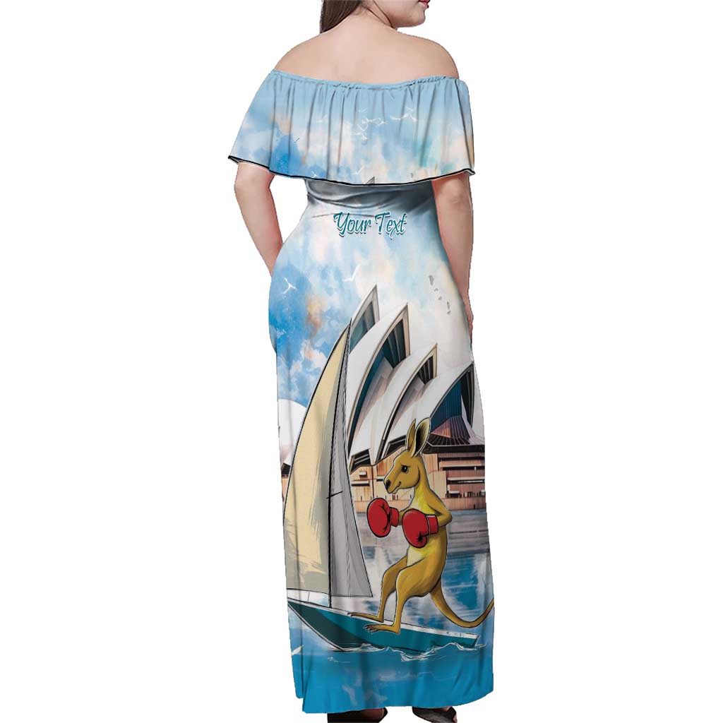 Personalised Australia Sailing Family Matching Off Shoulder Maxi Dress and Hawaiian Shirt Life Is Better On A Boat