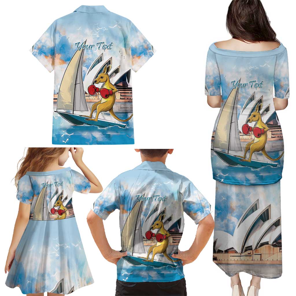 Personalised Australia Sailing Family Matching Puletasi and Hawaiian Shirt Life Is Better On A Boat