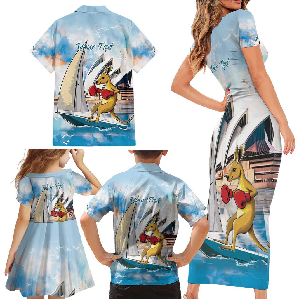 Personalised Australia Sailing Family Matching Short Sleeve Bodycon Dress and Hawaiian Shirt Life Is Better On A Boat