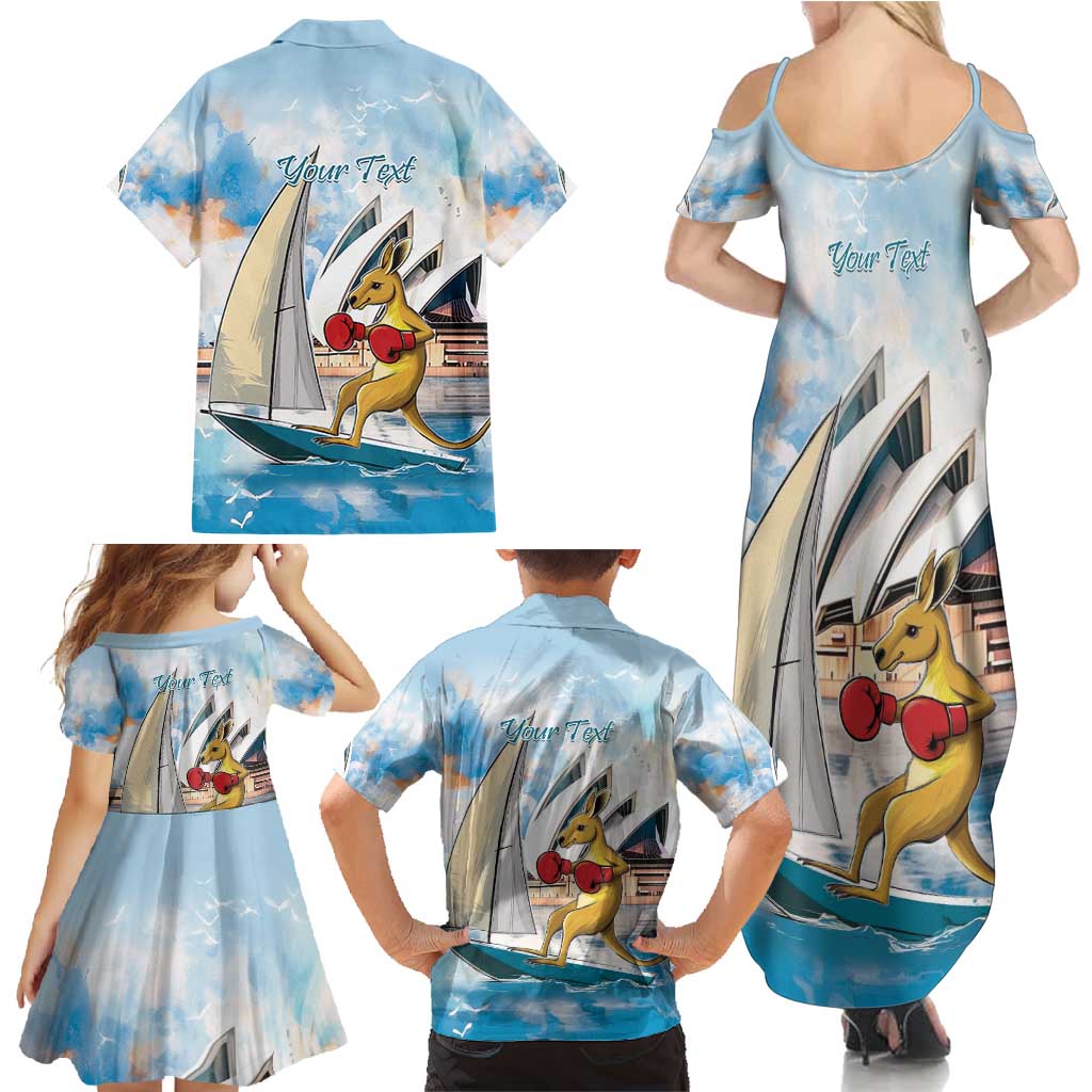 Personalised Australia Sailing Family Matching Summer Maxi Dress and Hawaiian Shirt Life Is Better On A Boat