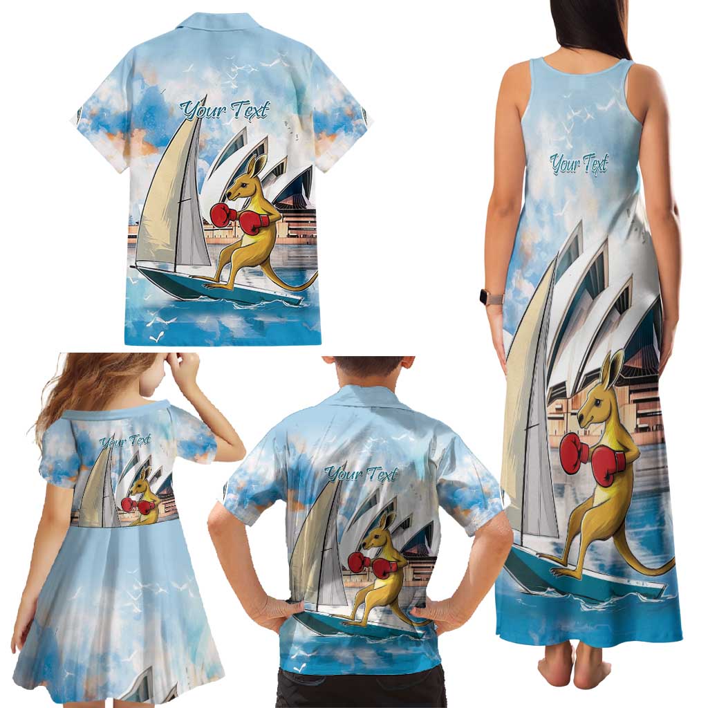 Personalised Australia Sailing Family Matching Tank Maxi Dress and Hawaiian Shirt Life Is Better On A Boat