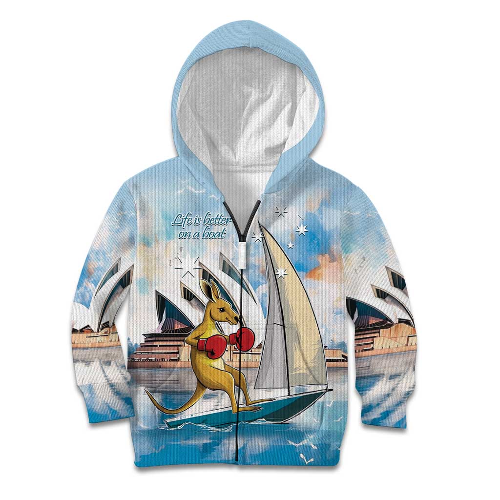 Personalised Australia Sailing Kid Hoodie Life Is Better On A Boat - Vibe Hoodie Shop