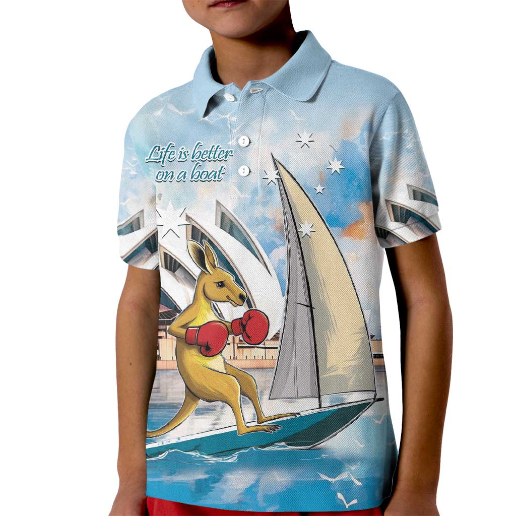 Personalised Australia Sailing Kid Polo Shirt Life Is Better On A Boat - Vibe Hoodie Shop