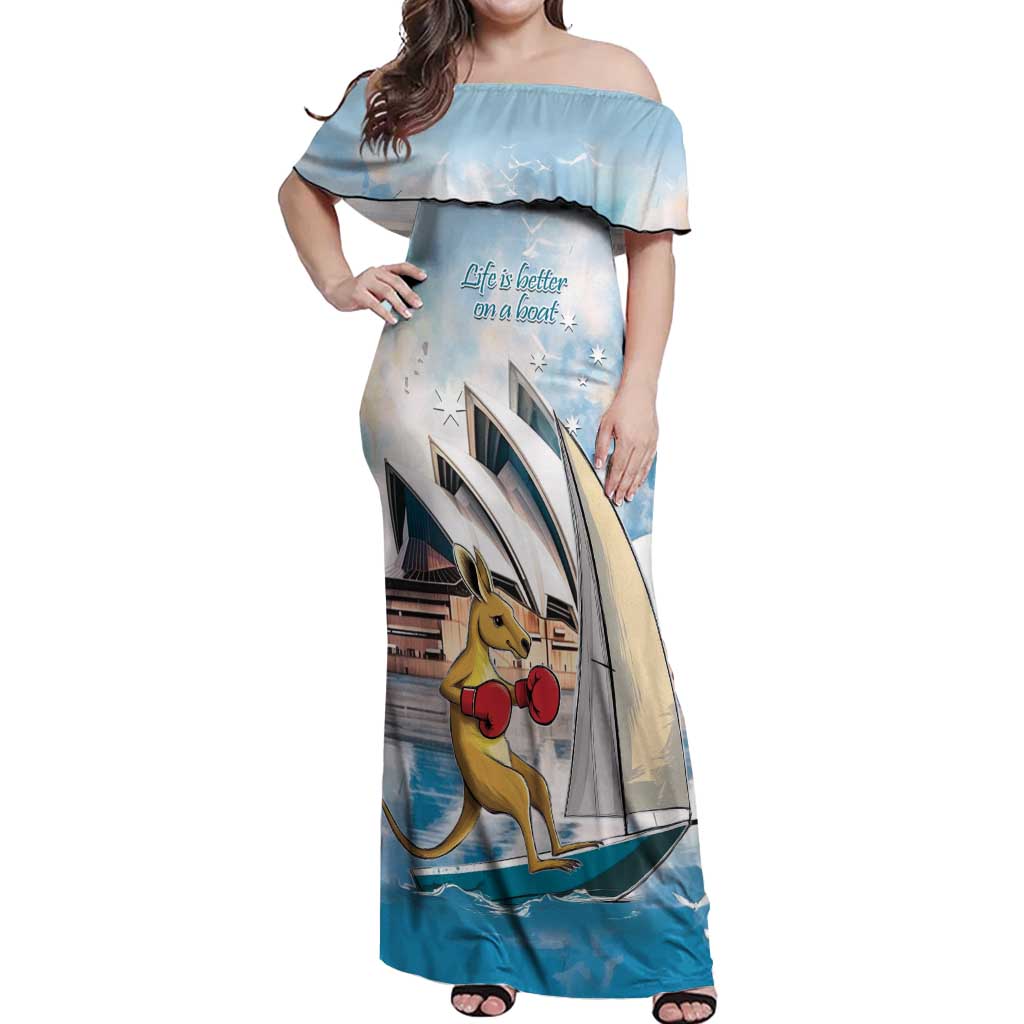 Personalised Australia Sailing Off Shoulder Maxi Dress Life Is Better On A Boat