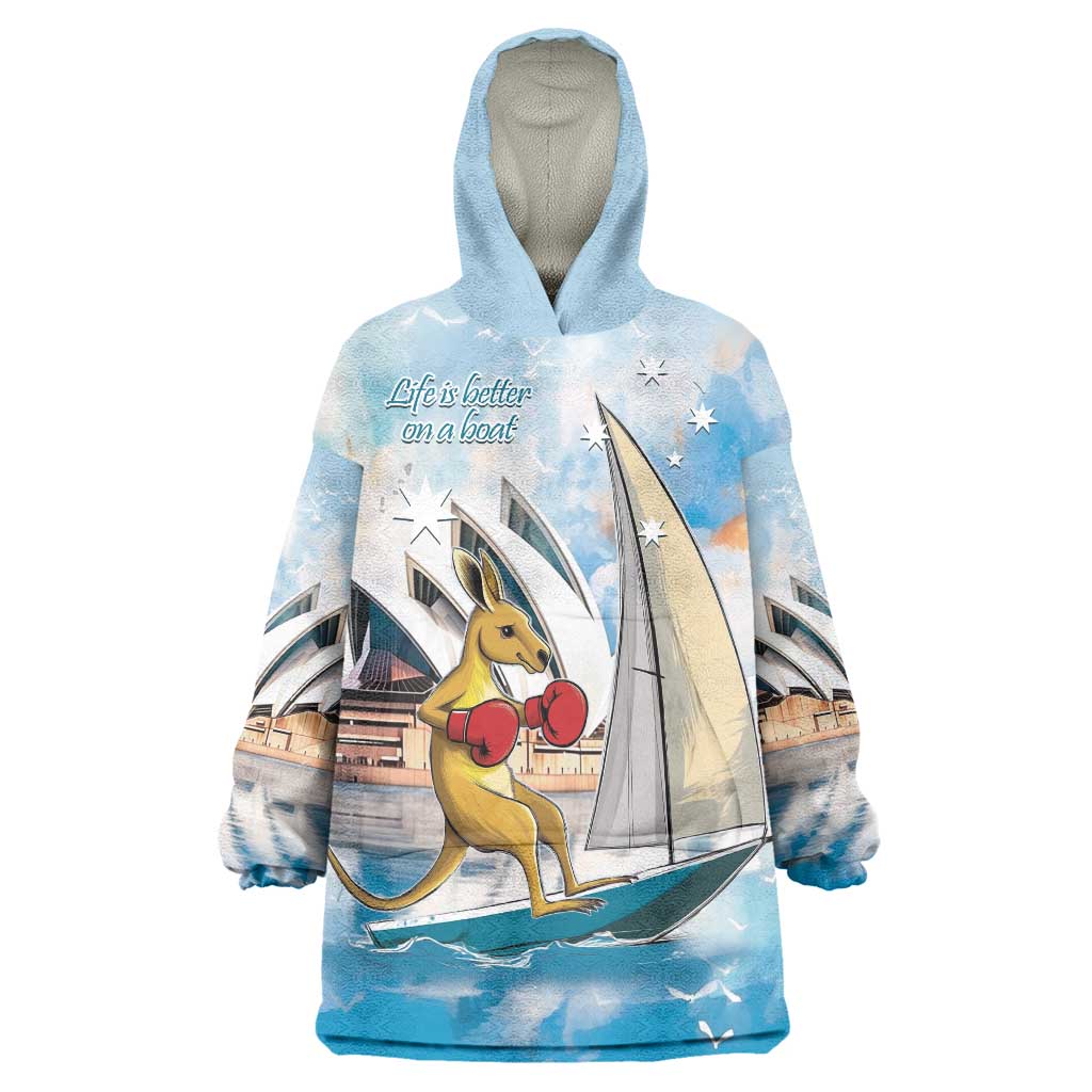 Personalised Australia Sailing Wearable Blanket Hoodie Life Is Better On A Boat - Vibe Hoodie Shop