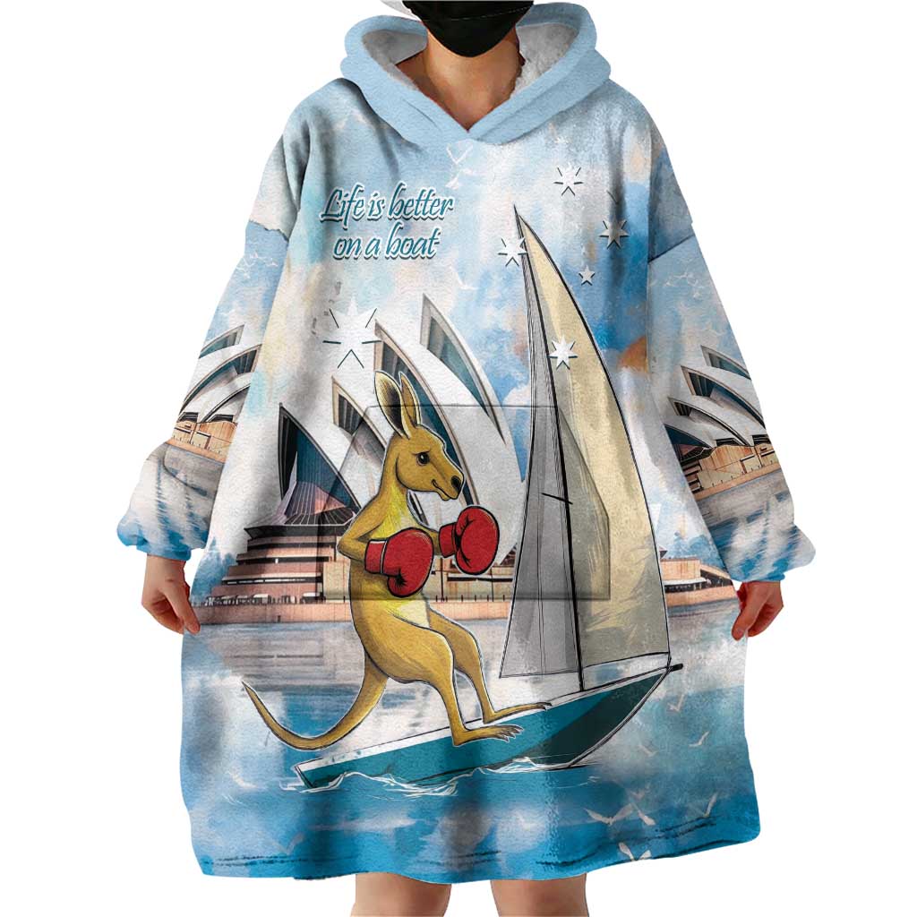 Personalised Australia Sailing Wearable Blanket Hoodie Life Is Better On A Boat - Vibe Hoodie Shop