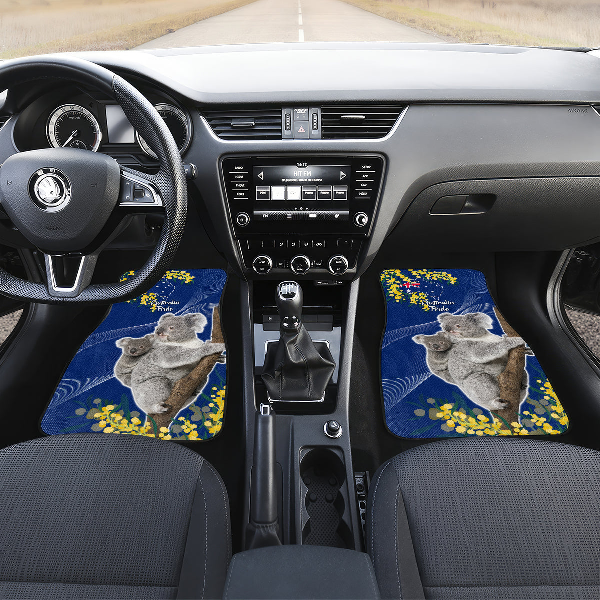 Australia Day Car Mats Proud To Be An Aussie Koala With Map Golden Wattle