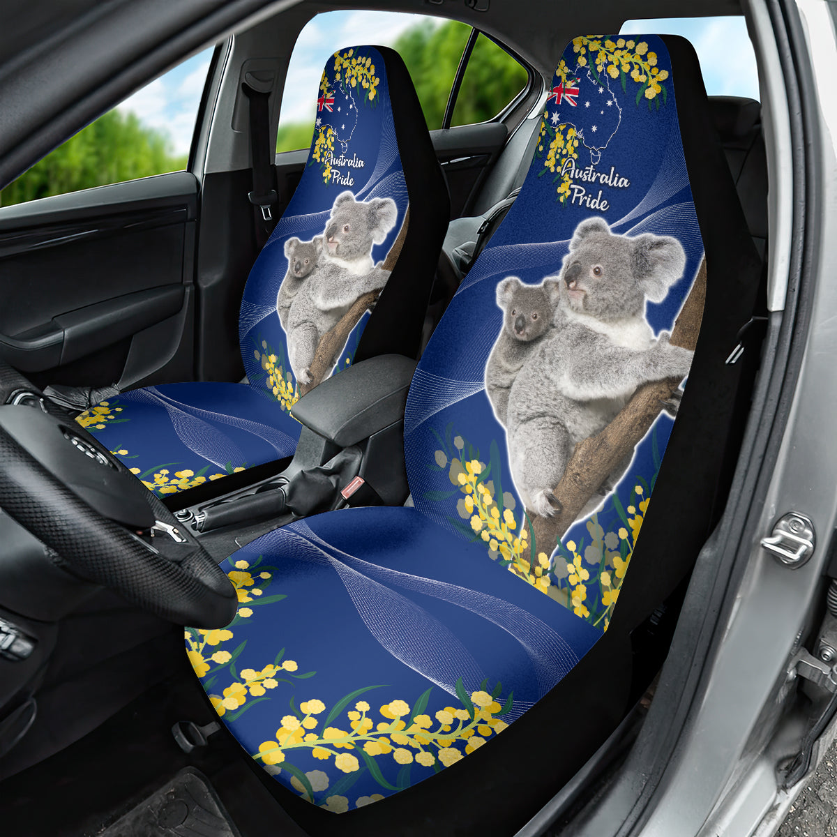 Australia Day Car Seat Cover Proud To Be An Aussie Koala With Map Golden Wattle - Vibe Hoodie Shop