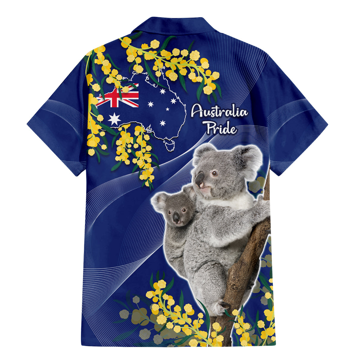 Australia Day Family Matching Mermaid Dress and Hawaiian Shirt Proud To Be An Aussie Koala With Map Golden Wattle