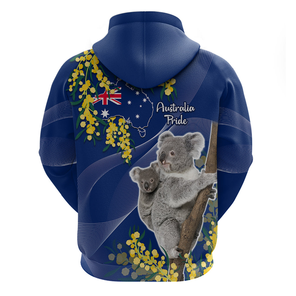 Australia Day Hoodie Proud To Be An Aussie Koala With Map Golden Wattle - Vibe Hoodie Shop