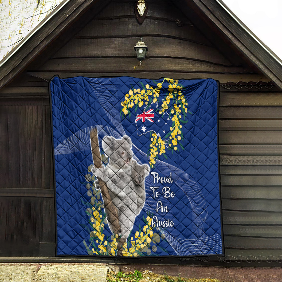 Australia Day Quilt Proud To Be An Aussie Koala With Map Golden Wattle - Vibe Hoodie Shop