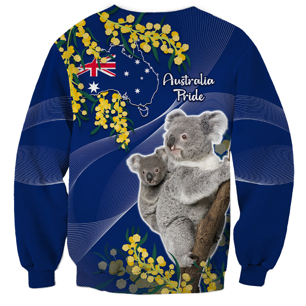 Australia Day Sweatshirt Proud To Be An Aussie Koala With Map Golden Wattle - Vibe Hoodie Shop