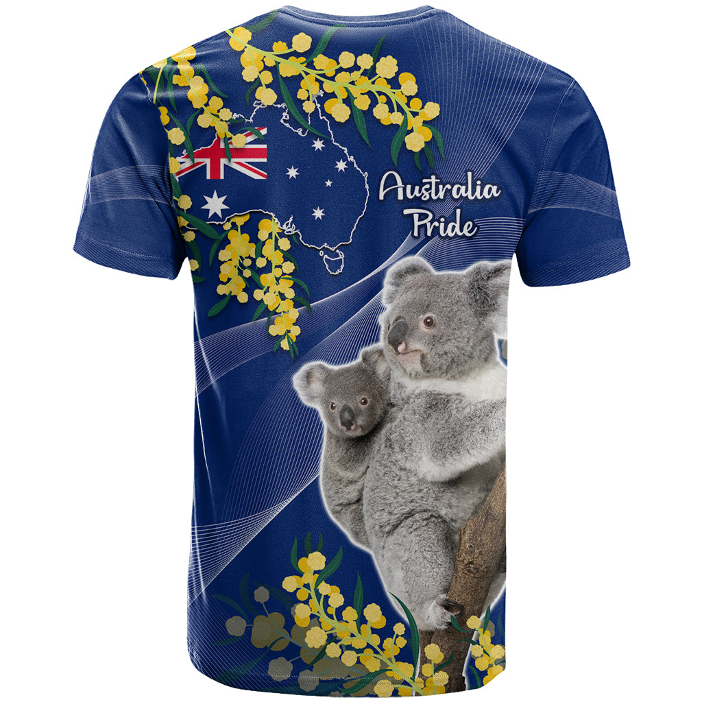 Australia Day T Shirt Proud To Be An Aussie Koala With Map Golden Wattle - Vibe Hoodie Shop