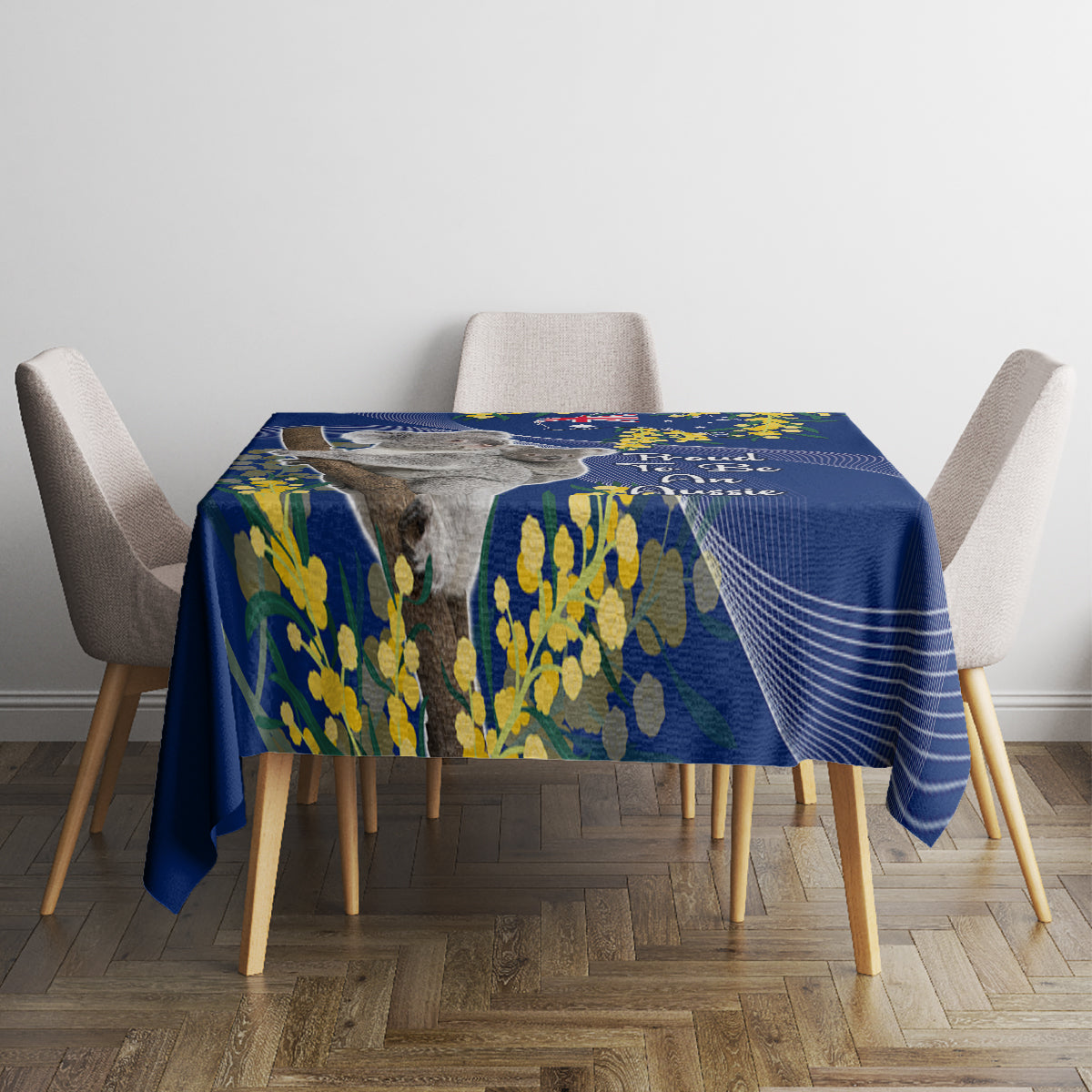 Australia Day Tablecloth Proud To Be An Aussie Koala With Map Golden Wattle