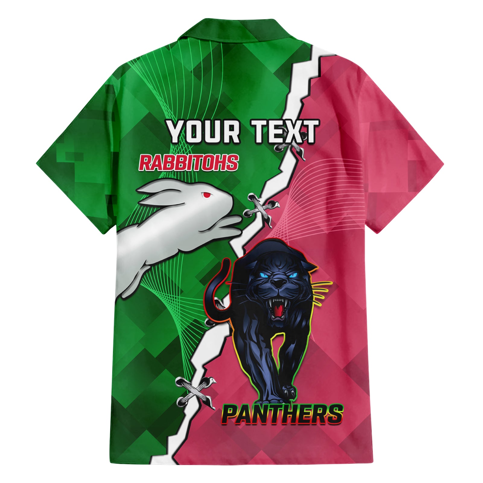 Personalised Panthers And Rabbitohs Rugby Hawaiian Shirt 2024 Souths The Riff Together - Vibe Hoodie Shop