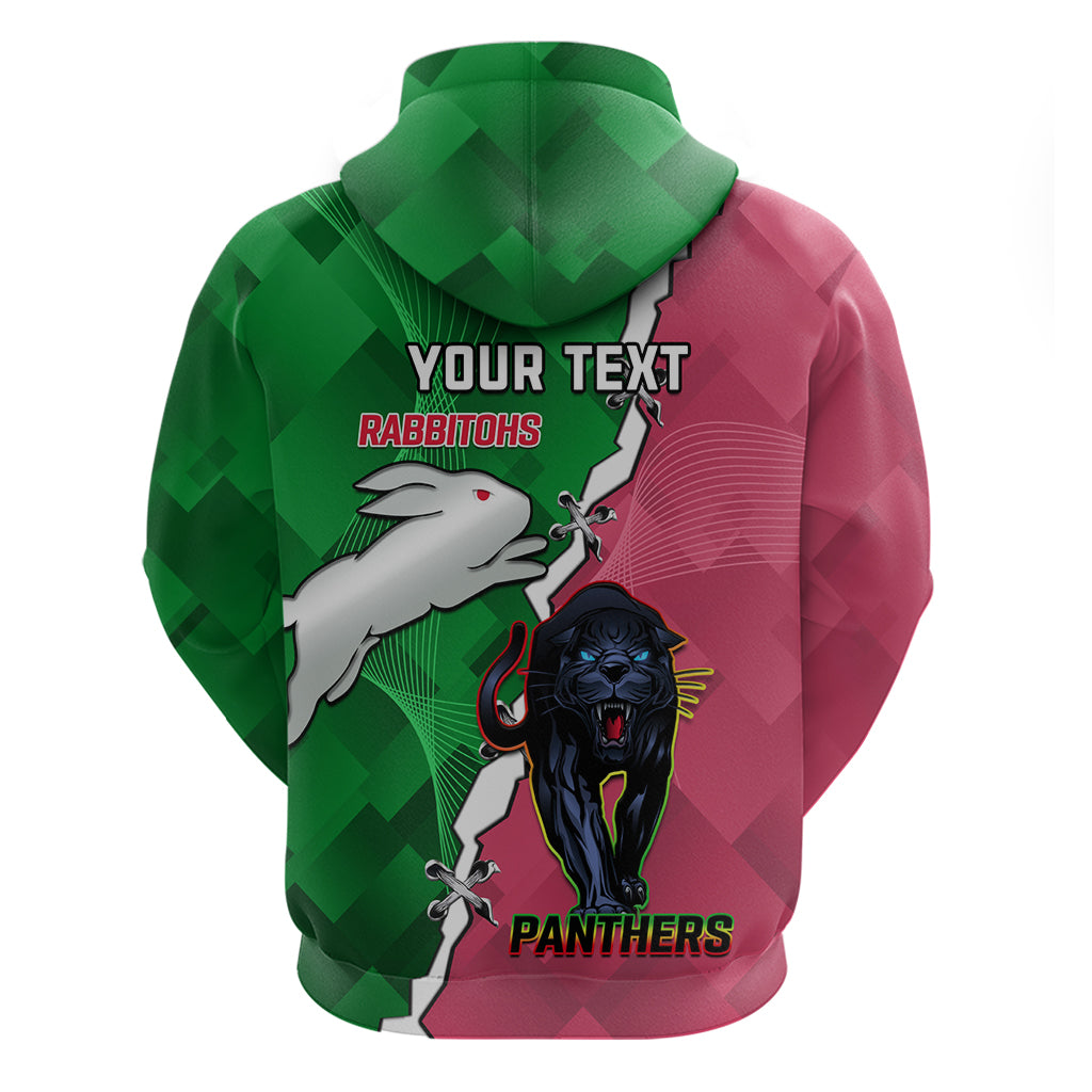 Personalised Panthers And Rabbitohs Rugby Hoodie 2024 Souths The Riff Together - Vibe Hoodie Shop