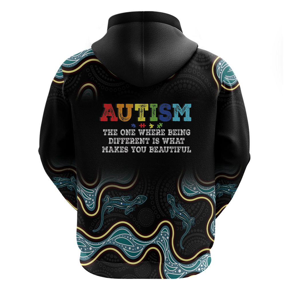 Australia Autism Awareness 4 April Aboriginal Lizard Hoodie - Vibe Hoodie Shop